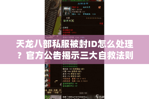 天龙八部私服被封ID怎么处理?官方公告揭示三大自救法则 天龙八部私服被封ID怎么处理?官方公告揭示三大自救法则