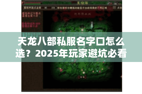 天龙八部私服名字口怎么选?2025年玩家避坑必看指南 天龙八部私服名字口怎么选?2025年玩家避坑必看指南