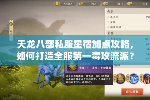 天龙八部私服星宿加点攻略,如何打造全服第一毒攻流派? 天龙八部私服星宿加点攻略,如何打造全服第一毒攻流派?
