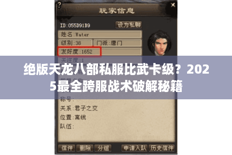 绝版天龙八部私服比武卡级?2025最全跨服战术破解秘籍 绝版天龙八部私服比武卡级?2025最全跨服战术破解秘籍