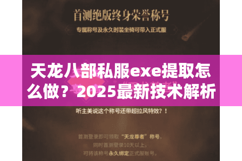天龙八部私服exe提取怎么做？2025最新技术解析与风险警示