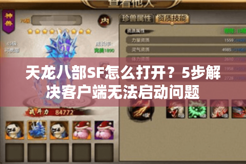天龙八部SF怎么打开?5步解决客户端无法启动问题 天龙八部SF怎么打开?5步解决客户端无法启动问题