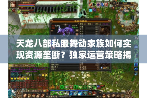 天龙八部私服舞动家族如何实现资源垄断？独家运营策略揭秘