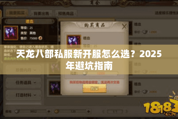 天龙八部私服新开服怎么选？2025年避坑指南