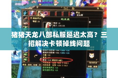 猪猪天龙八部私服延迟太高?三招解决卡顿掉线问题 猪猪天龙八部私服延迟太高?三招解决卡顿掉线问题