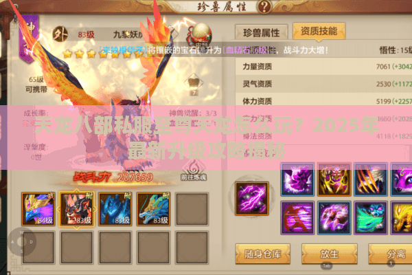 天龙八部私服至尊天龙怎么玩?2025年最新升级攻略揭秘 天龙八部私服至尊天龙怎么玩?2025年最新升级攻略揭秘