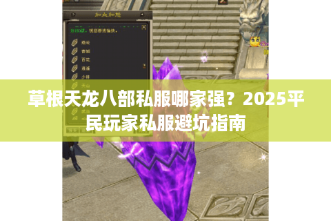 草根天龙八部私服哪家强？2025平民玩家私服避坑指南