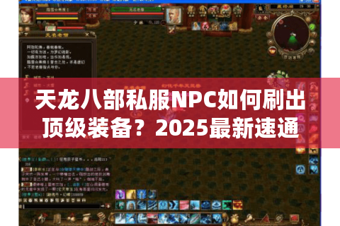 天龙八部私服NPC如何刷出顶级装备?2025最新速通攻略 天龙八部私服NPC如何刷出顶级装备?2025最新速通攻略