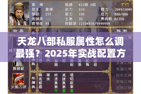 天龙八部私服属性怎么调最强?2025年实战配置方案揭秘 天龙八部私服属性怎么调最强?2025年实战配置方案揭秘