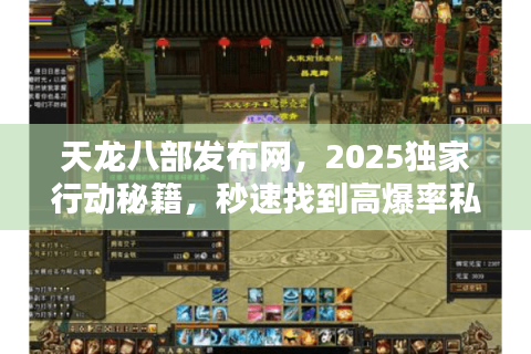 天龙八部发布网，2025独家行动秘籍，秒速找到高爆率私服