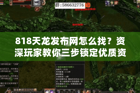 818天龙发布网怎么找？资深玩家教你三步锁定优质资源