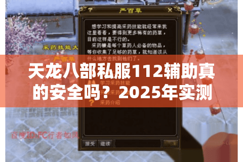 天龙八部私服112辅助真的安全吗?2025年实测防封技巧大公开 天龙八部私服112辅助真的安全吗?2025年实测防封技巧大公开