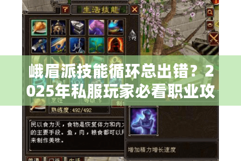 峨眉派技能循环总出错?2025年私服玩家必看职业攻略 峨眉派技能循环总出错?2025年私服玩家必看职业攻略