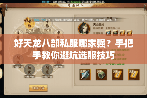 好天龙八部私服哪家强?手把手教你避坑选服技巧 好天龙八部私服哪家强?手把手教你避坑选服技巧