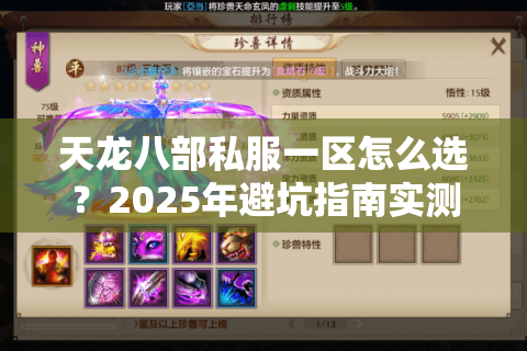 天龙八部私服一区怎么选?2025年避坑指南实测3个月吐血整理 天龙八部私服一区怎么选?2025年避坑指南实测3个月吐血整理