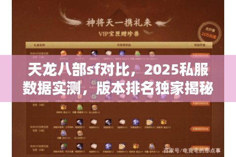 天龙八部sf对比,2025私服数据实测,版本排名独家揭秘 天龙八部sf对比,2025私服数据实测,版本排名独家揭秘