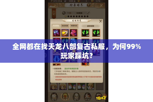 全网都在找天龙八部复古私服，为何99%玩家踩坑？