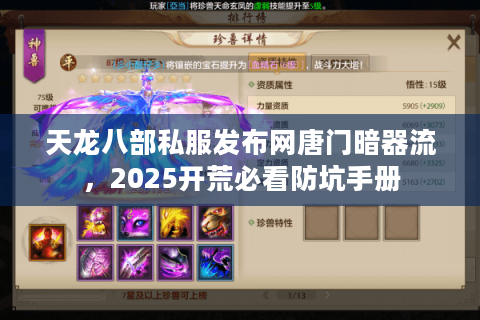 天龙八部私服发布网唐门暗器流,2025开荒必看防坑手册 天龙八部私服发布网唐门暗器流,2025开荒必看防坑手册