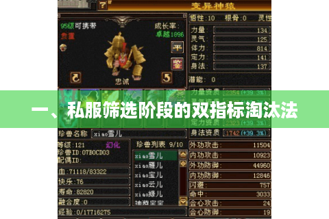 一、私服筛选阶段的双指标淘汰法 一、私服筛选阶段的双指标淘汰法