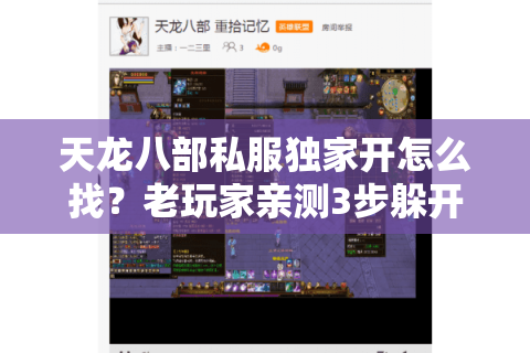 天龙八部私服独家开怎么找?老玩家亲测3步躲开韭菜服 天龙八部私服独家开怎么找?老玩家亲测3步躲开韭菜服