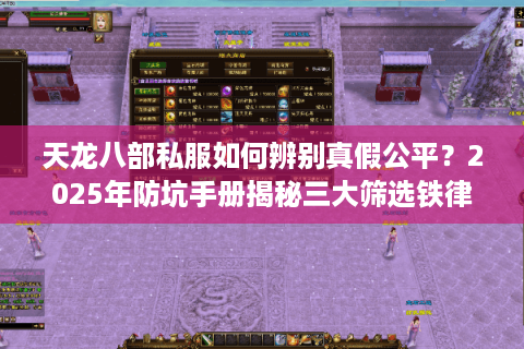 天龙八部私服如何辨别真假公平？2025年防坑手册揭秘三大筛选铁律