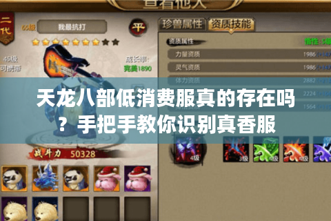 天龙八部低消费服真的存在吗？手把手教你识别真香服