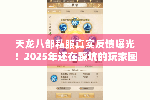 天龙八部私服真实反馈曝光!2025年还在踩坑的玩家图什么? 天龙八部私服真实反馈曝光!2025年还在踩坑的玩家图什么?