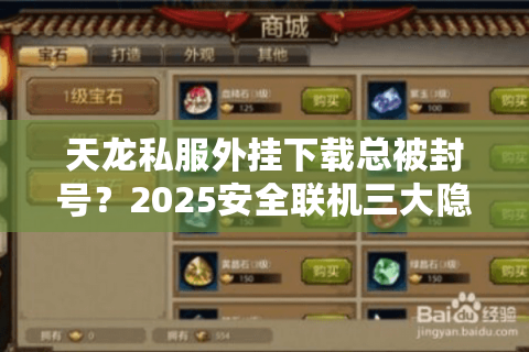 天龙私服外挂下载总被封号?2025安全联机三大隐藏技巧 天龙私服外挂下载总被封号?2025安全联机三大隐藏技巧