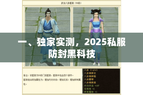 一、独家实测,2025私服防封黑科技 一、独家实测,2025私服防封黑科技