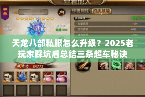 天龙八部私服怎么升级?2025老玩家踩坑后总结三条超车秘诀 天龙八部私服怎么升级?2025老玩家踩坑后总结三条超车秘诀