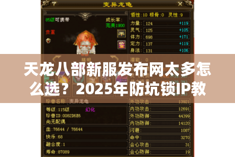 天龙八部新服发布网太多怎么选?2025年防坑锁IP教程 天龙八部新服发布网太多怎么选?2025年防坑锁IP教程