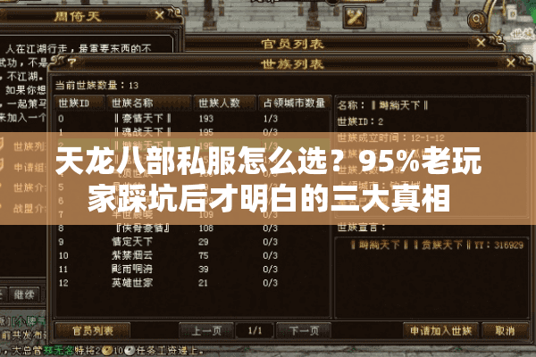 天龙八部私服怎么选?95%老玩家踩坑后才明白的三大真相 天龙八部私服怎么选?95%老玩家踩坑后才明白的三大真相
