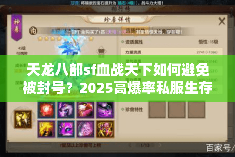 天龙八部sf血战天下如何避免被封号?2025高爆率私服生存指南 天龙八部sf血战天下如何避免被封号?2025高爆率私服生存指南