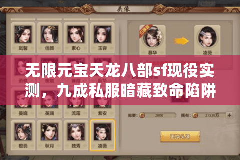 无限元宝天龙八部sf现役实测,九成私服暗藏致命陷阱! 无限元宝天龙八部sf现役实测,九成私服暗藏致命陷阱!