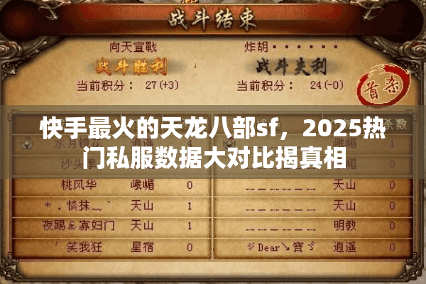 快手最火的天龙八部sf，2025热门私服数据大对比揭真相