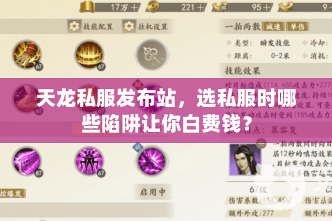 天龙私服发布站，选私服时哪些陷阱让你白费钱？