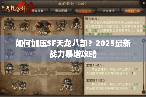 如何加压SF天龙八部?2025最新战力暴增攻略 如何加压SF天龙八部?2025最新战力暴增攻略