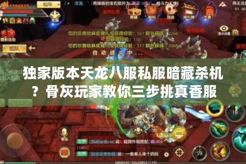 独家版本天龙八服私服暗藏杀机?骨灰玩家教你三步挑真香服 独家版本天龙八服私服暗藏杀机?骨灰玩家教你三步挑真香服