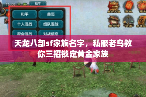 天龙八部sf家族名字，私服老鸟教你三招锁定黄金家族