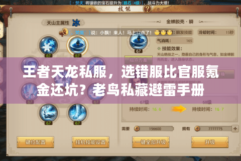 王者天龙私服，选错服比官服氪金还坑？老鸟私藏避雷手册