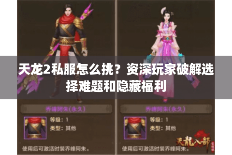 天龙2私服怎么挑?资深玩家破解选择难题和隐藏福利 天龙2私服怎么挑?资深玩家破解选择难题和隐藏福利