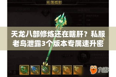 天龙八部修炼还在瞎肝？私服老鸟泄露3个版本专属速升密码