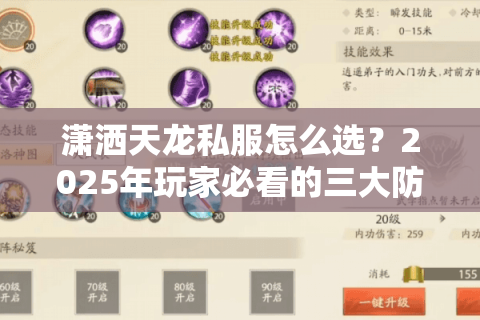 潇洒天龙私服怎么选?2025年玩家必看的三大防坑秘籍 潇洒天龙私服怎么选?2025年玩家必看的三大防坑秘籍