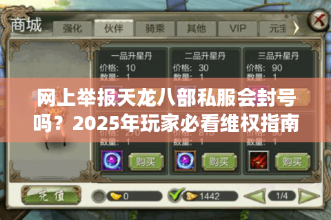 网上举报天龙八部私服会封号吗？2025年玩家必看维权指南