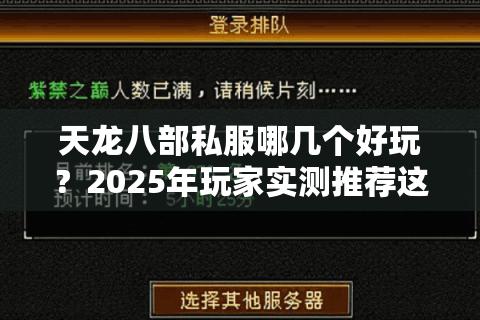 天龙八部私服哪几个好玩?2025年玩家实测推荐这三个超人气版本 天龙八部私服哪几个好玩?2025年玩家实测推荐这三个超人气版本