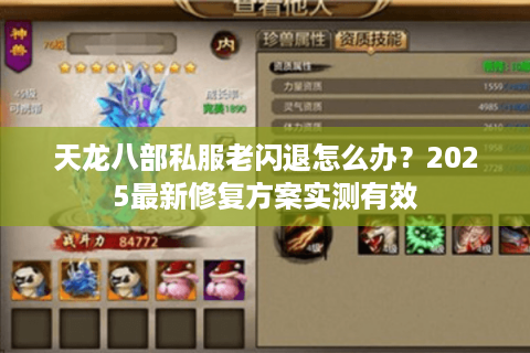 天龙八部私服老闪退怎么办?2025最新修复方案实测有效 天龙八部私服老闪退怎么办?2025最新修复方案实测有效