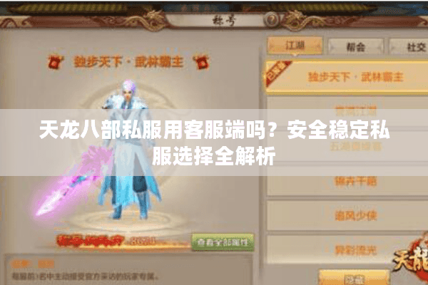 天龙八部私服用客服端吗?安全稳定私服选择全解析 天龙八部私服用客服端吗?安全稳定私服选择全解析