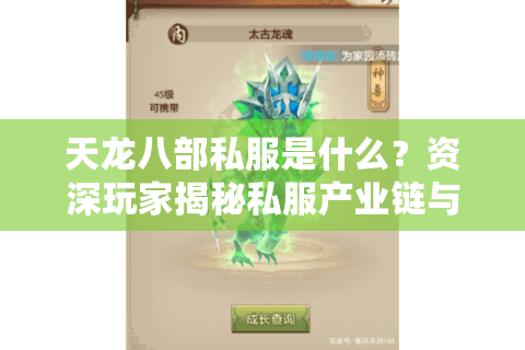 天龙八部私服是什么?资深玩家揭秘私服产业链与避坑指南 天龙八部私服是什么?资深玩家揭秘私服产业链与避坑指南