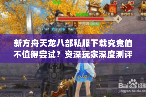 新方舟天龙八部私服下载究竟值不值得尝试？资深玩家深度测评