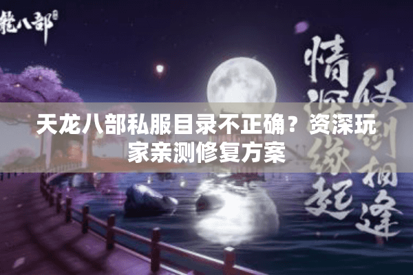 天龙八部私服目录不正确？资深玩家亲测修复方案